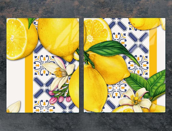 GLASBESKYTTELSESPLADE TIL KOMFUR 85x52 CITRON