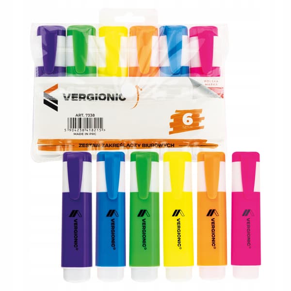 SKOLEKONTOR HIGHLIGHTER 6 PASTELFARVER