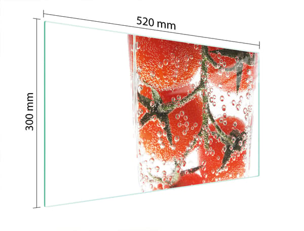 GLAS SKÆREBRÆT 52x30 TOMAT