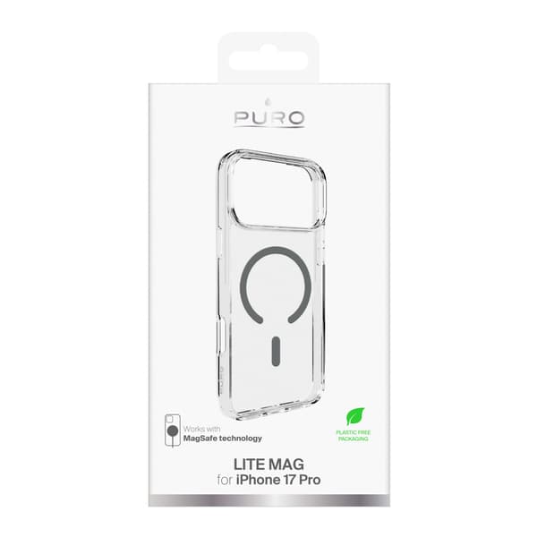iPhone 17 Pro Lite Mag MagSafe-skal – transparent grå ring