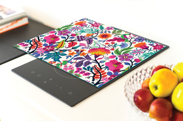 GLAS SKÆREBRÆT 40x30 BLOMSTER