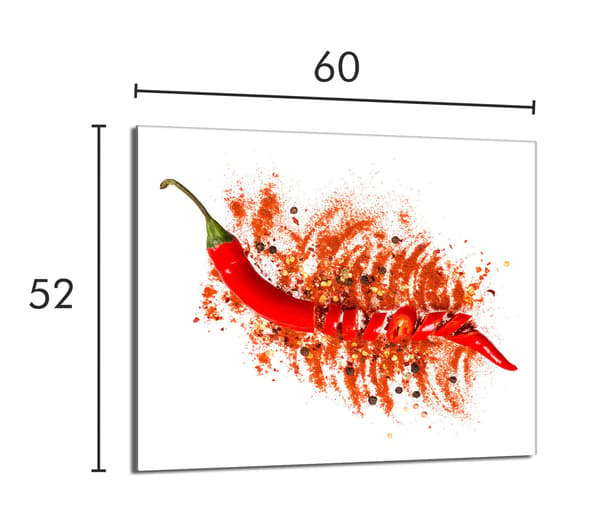 Glasskydd för spishäll 60x52 Chilli
