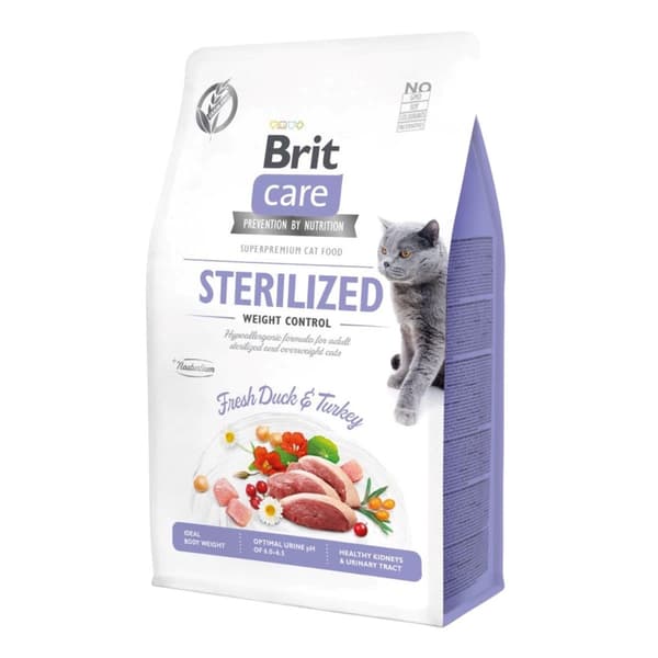 BRIT torrfoder för katter CARE Cat spannmålsfritt STERILISERAD VIKT 7 kg