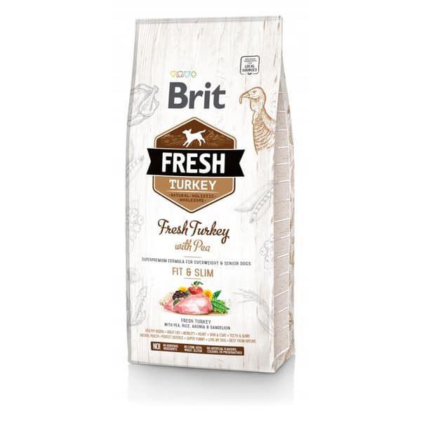 Tørfoder til hund Brit Fresh Turkey with Pea Light Fit & Slim 12 kg