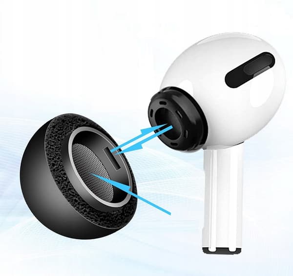 Silikone ørepropper til Apple AirPods Pro GEN 1/2/3 sæt (S, M, L) Sort
