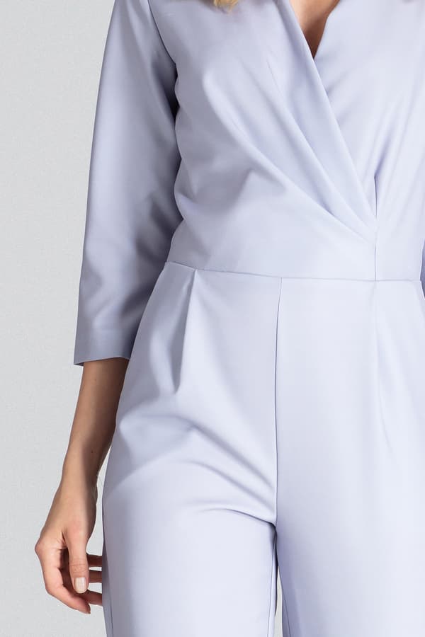 Damkuvertjumpsuit elegant grå jumpsuit størrelse M