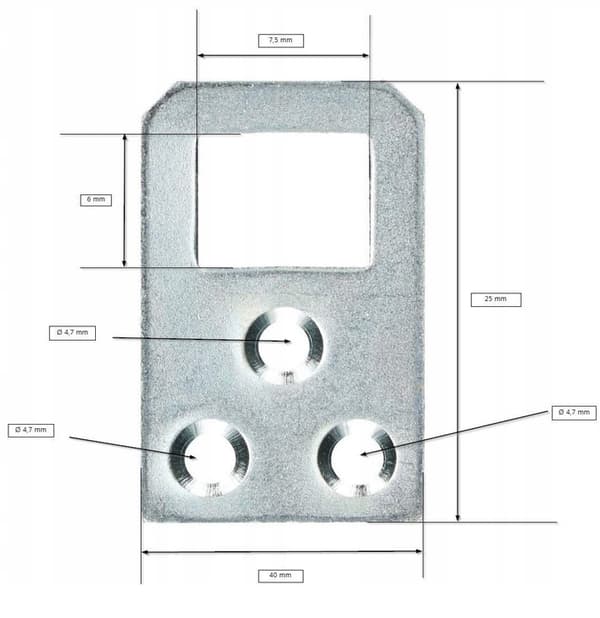 Mellem møbelophæng 25x40mm - 25 stk.