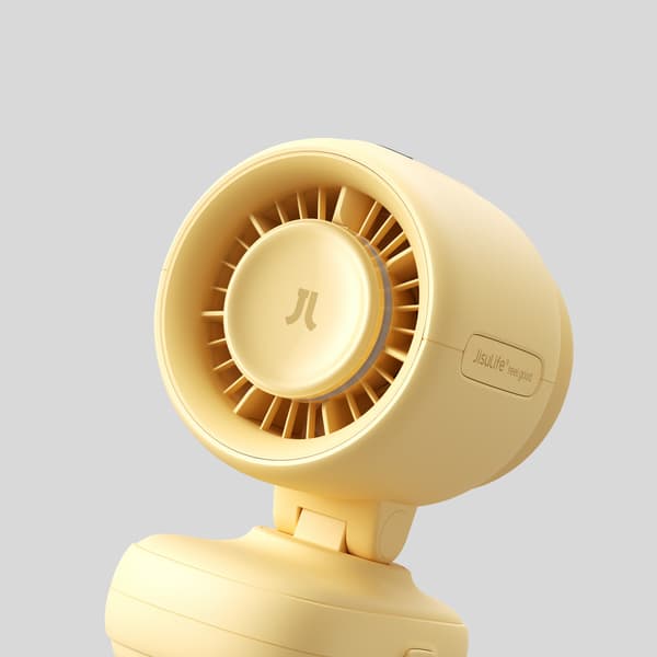 Mini klapvognsventilator med metalklips 5000mAh - Gul