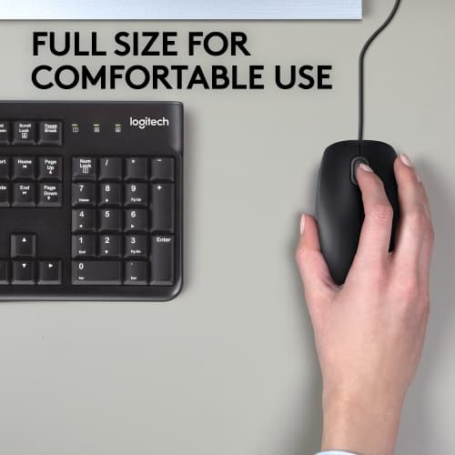 Logitech B110 Silent Langallinen Hiiri, USB-A, 1000 DPI, Musta