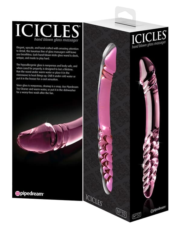 Icicles-lasidildo kahdella eri päällä