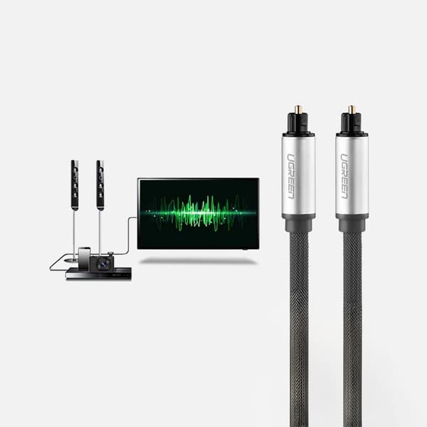 Toslink SPDIF optisk ljudkabel 2m - grå
