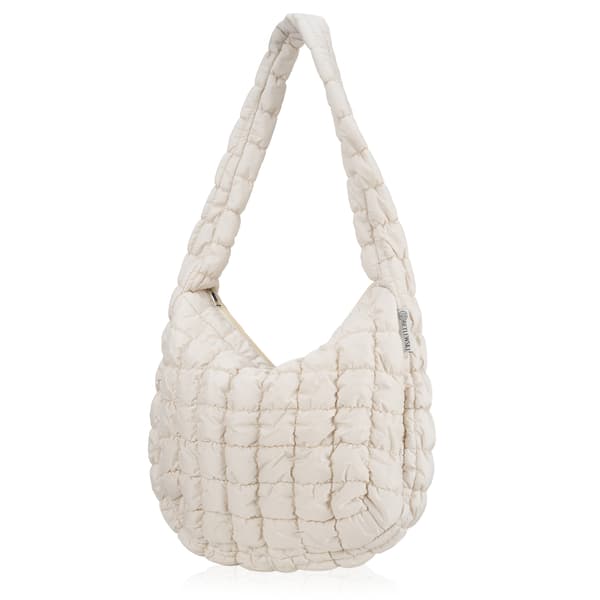 BTD-BK-01 ECRU Quilted Damväska CLOUDY