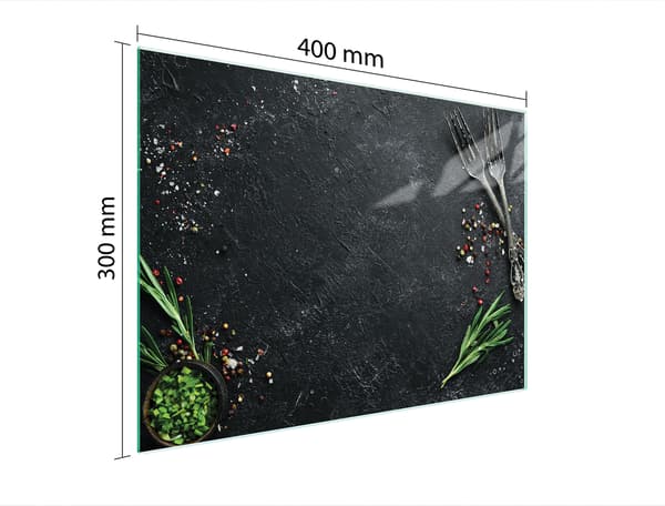 GLAS SKÄRBRÄDA 40x30 KÖK