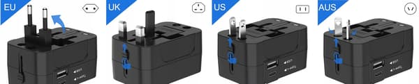 Rejseadapter stikdoserAdapter USA Storbritannien verden over USB-C PD-oplader