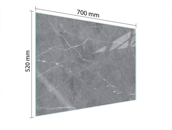 GLASSKYDDSPLÅT FÖR SPIS 70x52 MARMOR