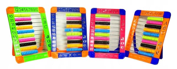 Färgglad farverig læreabacus traditionel stor 23 cm