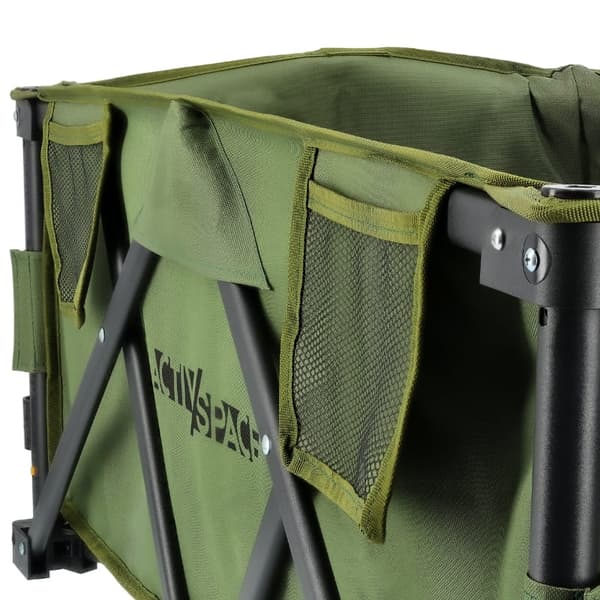 Premium foldbar strandcampingvogn - Armygrøn