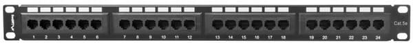 Patchpanel Lanberg PPU5-1024-B 24 portar 1U cat.5e svart