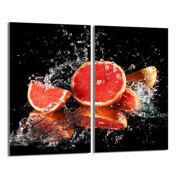 Skyddsplatta i glas för spisen 2x30x52 Grapefrukt