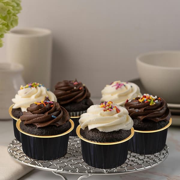 TG80292-2 GYLDNE OG SORTE MUFFINFORM 50 STK.