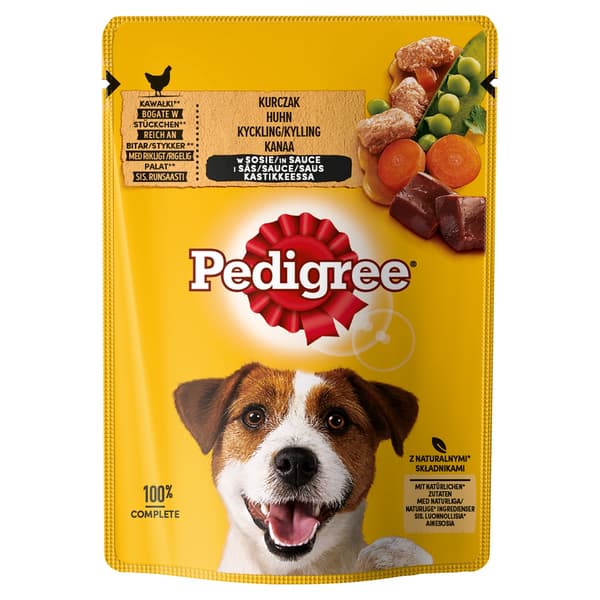 PEDIGREE hundefoder til voksne hunde, 100 g pose med kylling