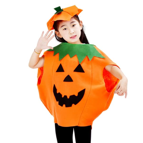 Halloweenkostym, pumpa, apelsin, barn, storlek M, set