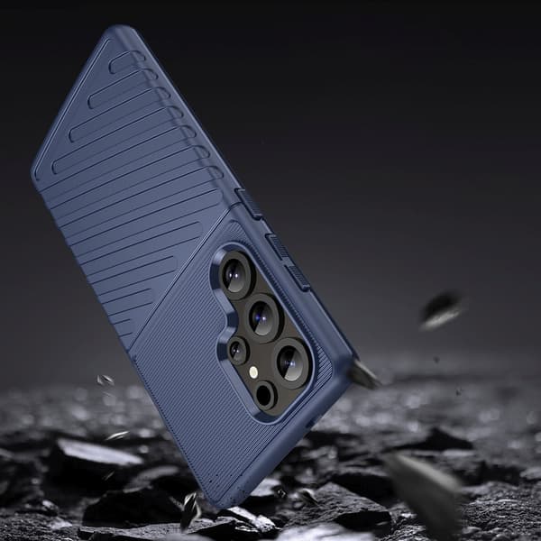Silikone Pansret Etui til Samsung Galaxy S25 Ultra Thunder - Blå