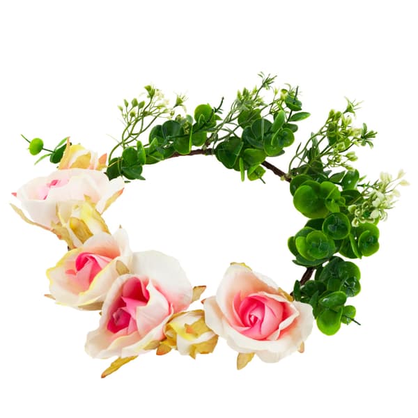 CV21140-2 DEKORATIV FORÅRSPÅSKEKRANS ROSER BLOMST