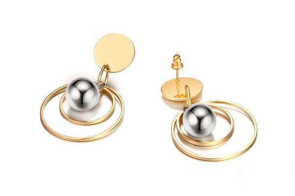 PENDIENTES DE ORO Geométricos de acero de MODA