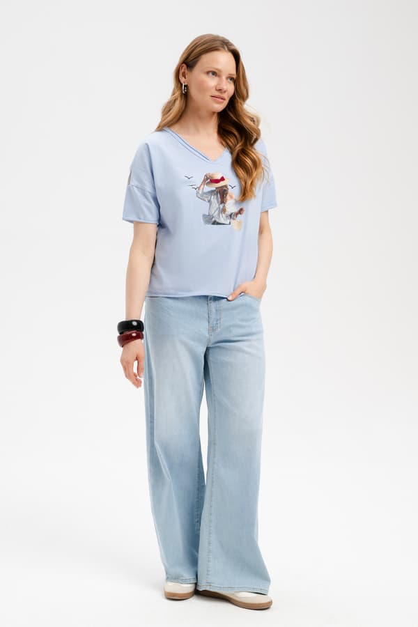 Dame Belisiti Bluse Lyseblå 34/36
