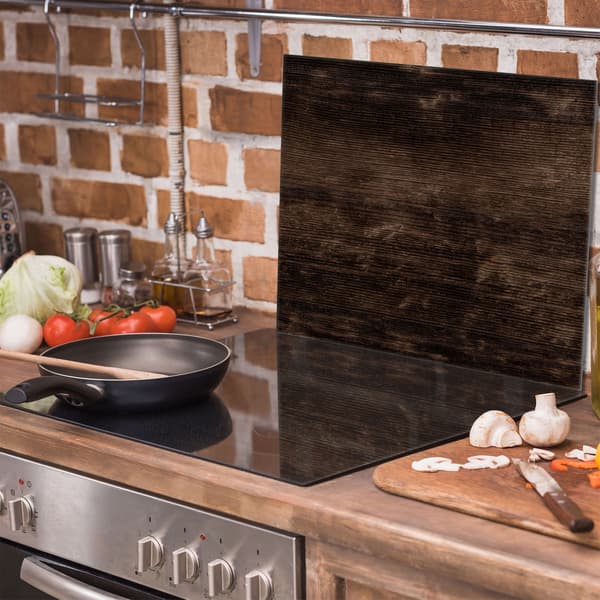 Skyddsplåt för spis i glas 60x52 trä