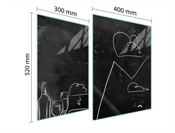 GLASBESKYTTELSESPLADE TIL KOMFUR 70x52 SORT