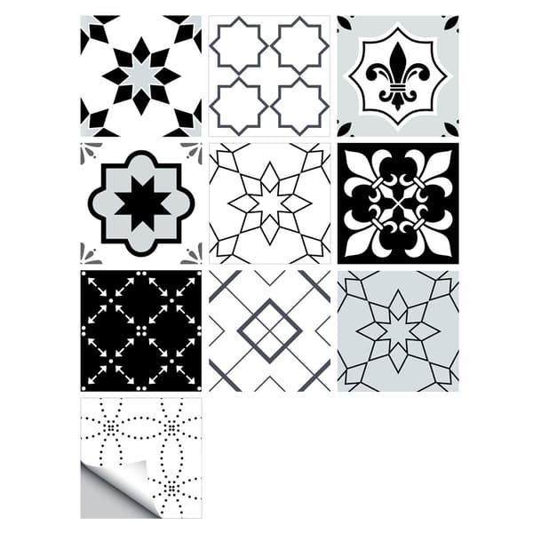 Selvklæbende PVC-patchwork-paneler med 10 stk. tapet 20x20 cm ZM-06-005