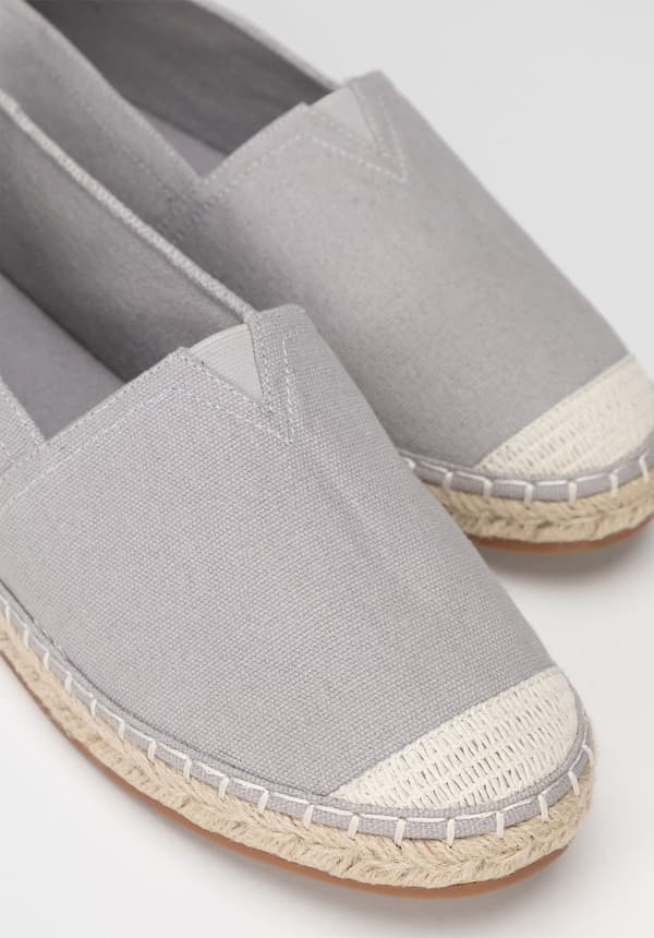 Wittchen Herr Espadriller med Flätad Tå, Grå, Grått Textilmaterial