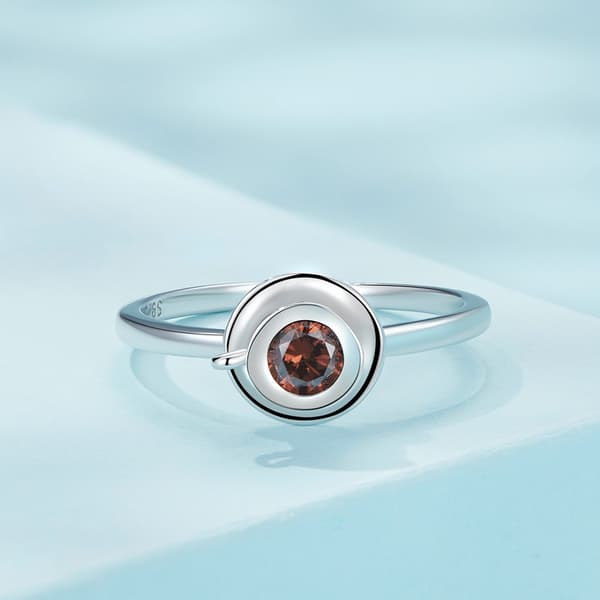 Anillo de Plata Ajustable Café Plata 925