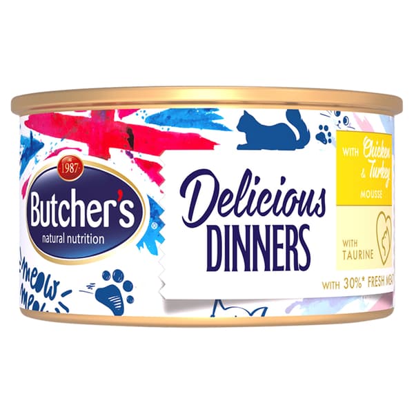 Butcher's Delicious Dinners våtfoder för katter 24x85g