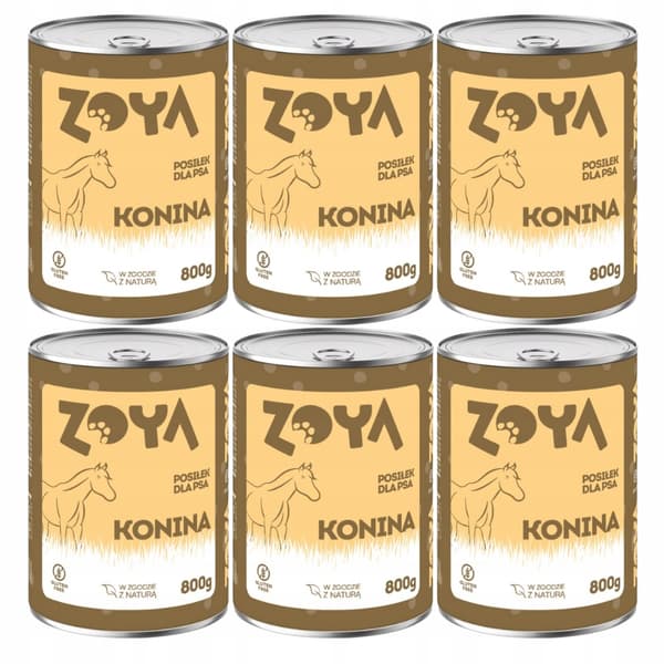 ZOYA Hästkött burk våtfoder för hundar 6x800g