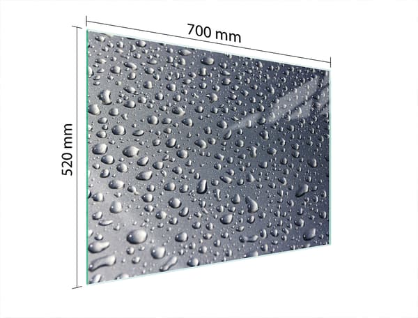 GLASBESKYTTELSESPLADE TIL KOMFUR 70x52 DROPS