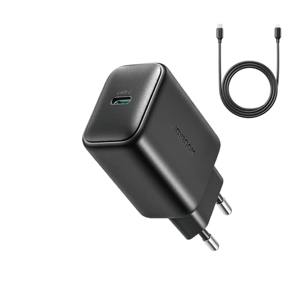 USB-C 25W SFC PPS PD Vægoplader + 1m USB-C Kabel - Sort