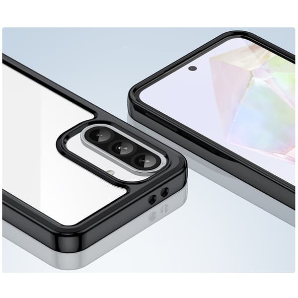 Samsung Galaxy A26 Outer Space-cover med fleksibel ramme - Sort