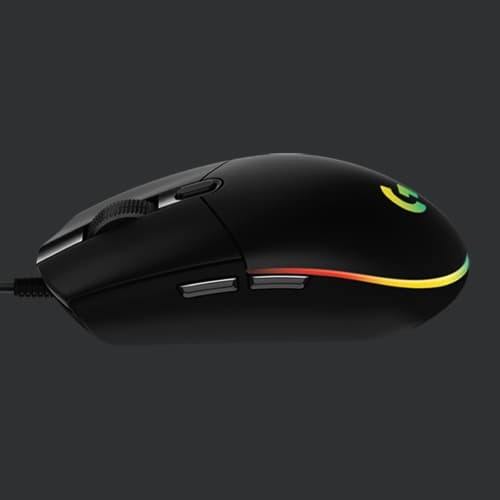 Logitech G203 Lightsync Kablet Gamingmus USB-A, 8000 DPI, Sort