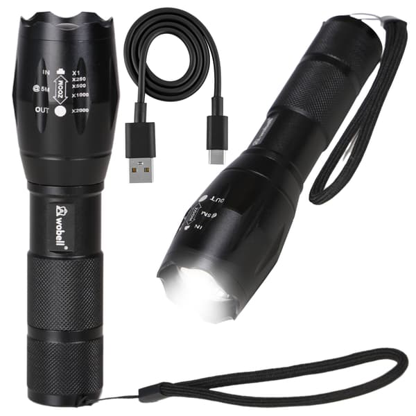 CREE ZOOM XML T6 LED -taktinen taskulamppu, vedenpitävä