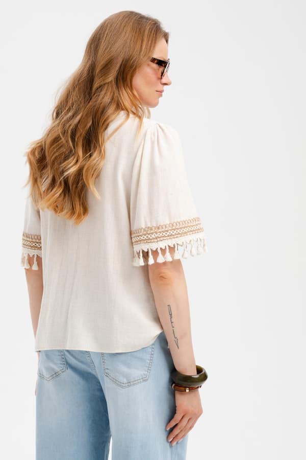 Damebluse Amanda Lys Beige 36