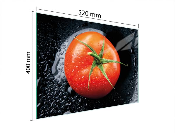 GLAS SKÆREBRÆT 52x40 TOMAT