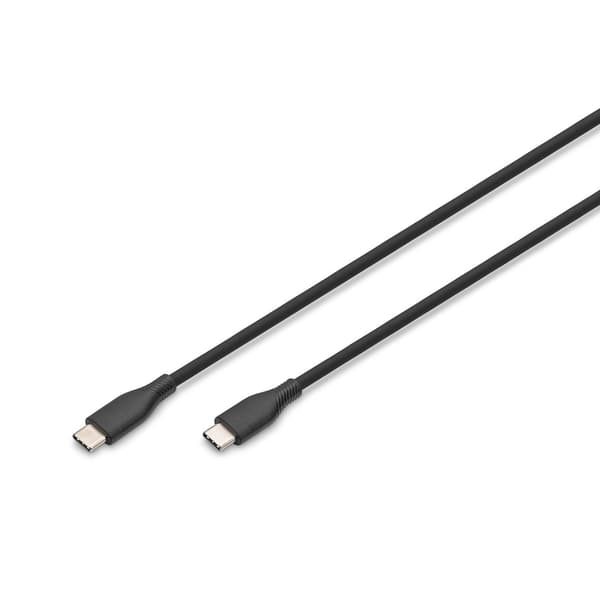 DIGITUS silikonströmkabel USB-C - USB-C, USB 2.0 60W, 2m svart