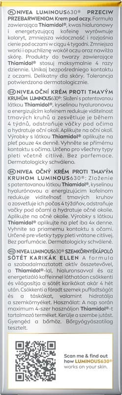 NIVEA Luminous -silmänympärysvoide 15 ml