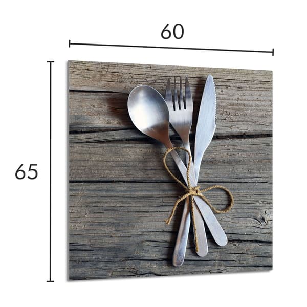 GLASPANEL FÖR KÖK 60x65 Bestick
