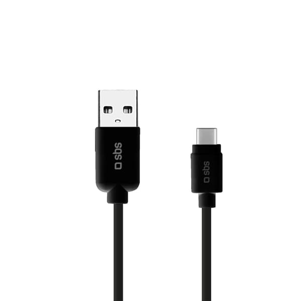 USB-A - USB-C kabel 1m - sort