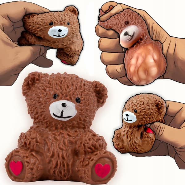 Squishy legetøj bamse anti-stress blød sensorisk squishy brun
