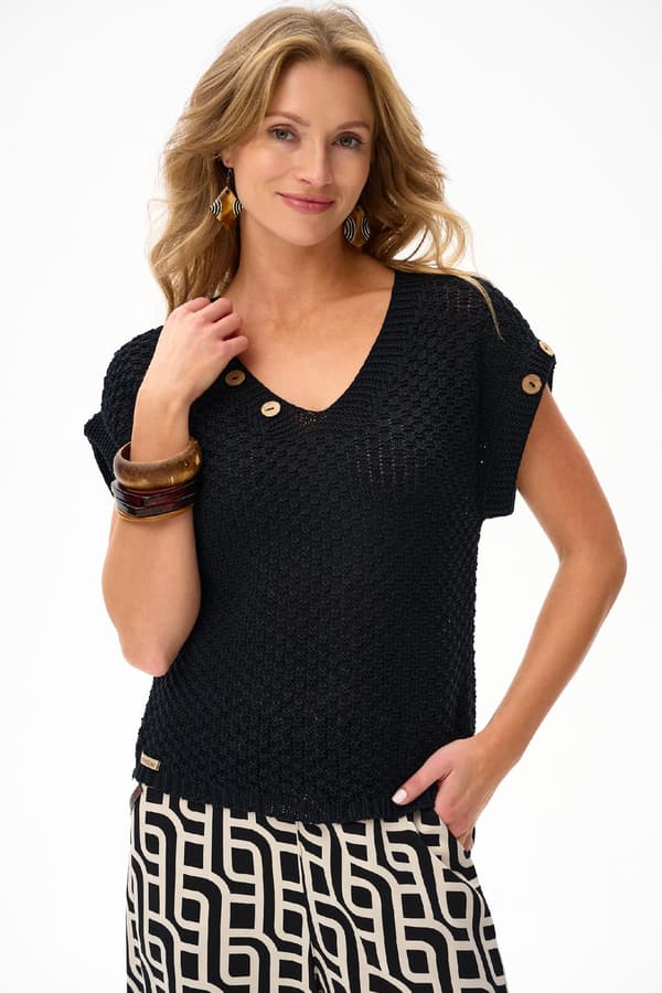 Lusi Sort Damebluse Lusi Sort Damebluse 40/42